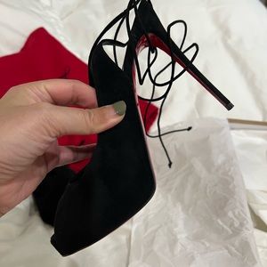 Louboutin Lace Up Peep Toe